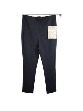Essential Ponte Knit Pants Skinny Size S Navy Blue Stretch Waist Zip Closure